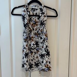 ALC Black and White Ruffled Sleeveless Tank Top